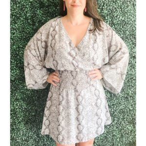 Snake Print Wrap Dress